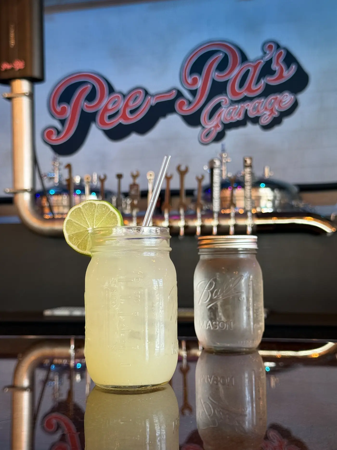 Citrus cocktail poured at Pee-Pa's Garage