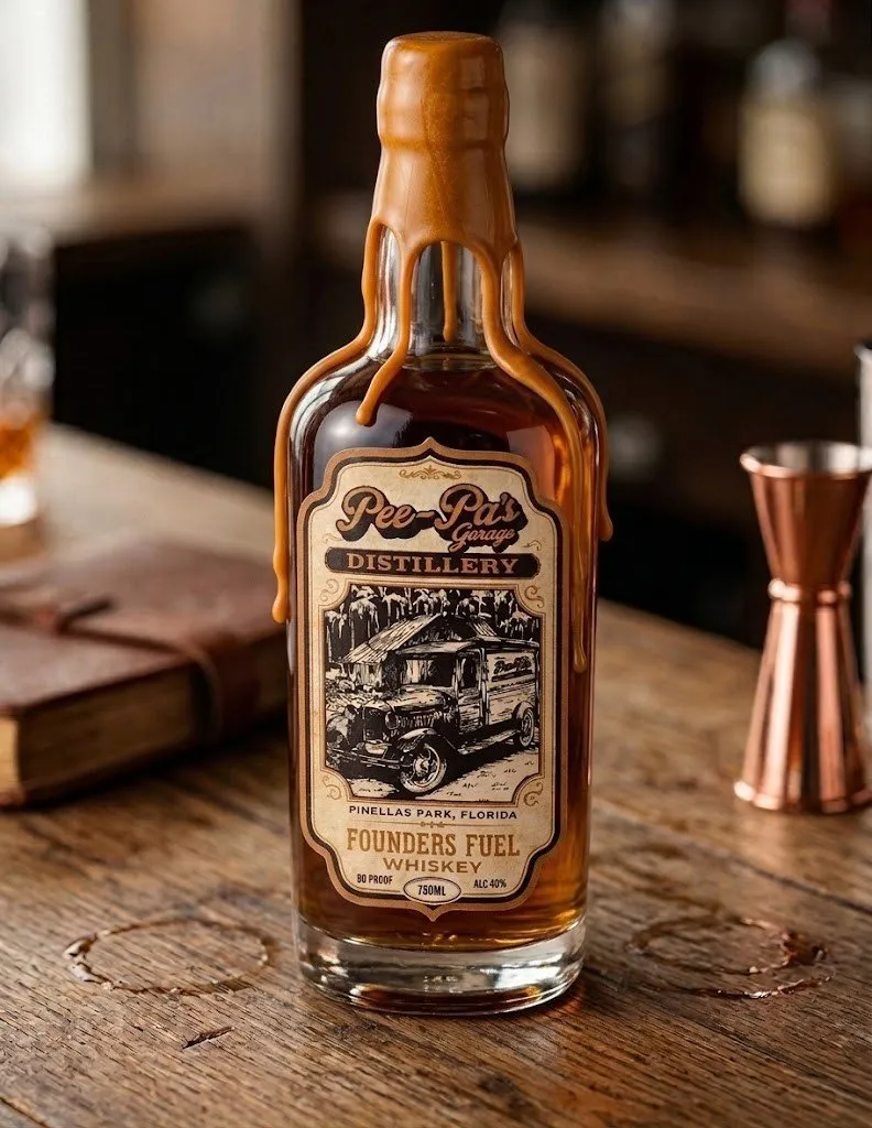 Flounders Wax bottle, included with Founders Club membership