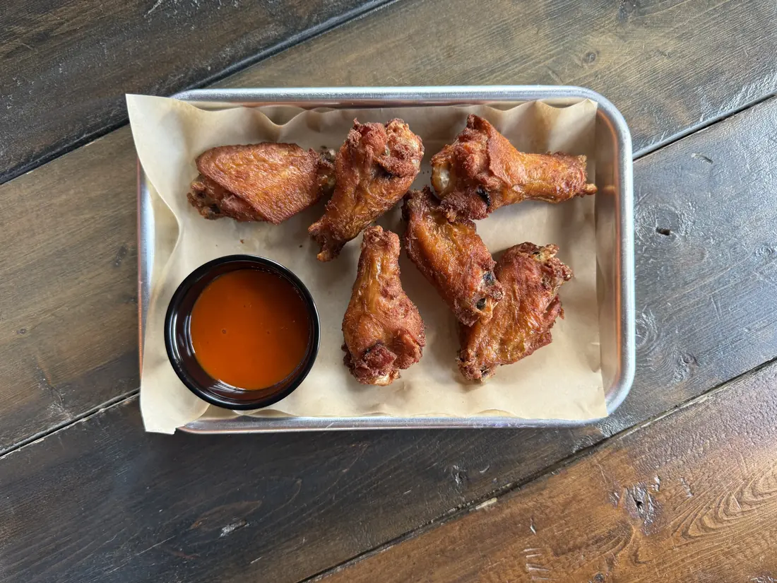 Mee-ma's chicken wings at the Wood Shed Grill