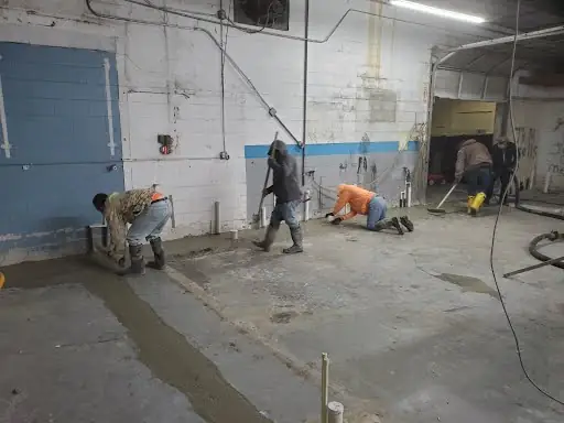 The crew working on the floors