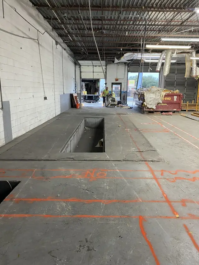 Cutting into the old floor
