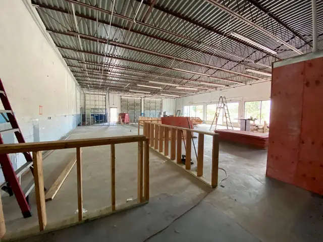 The bar structure under construction