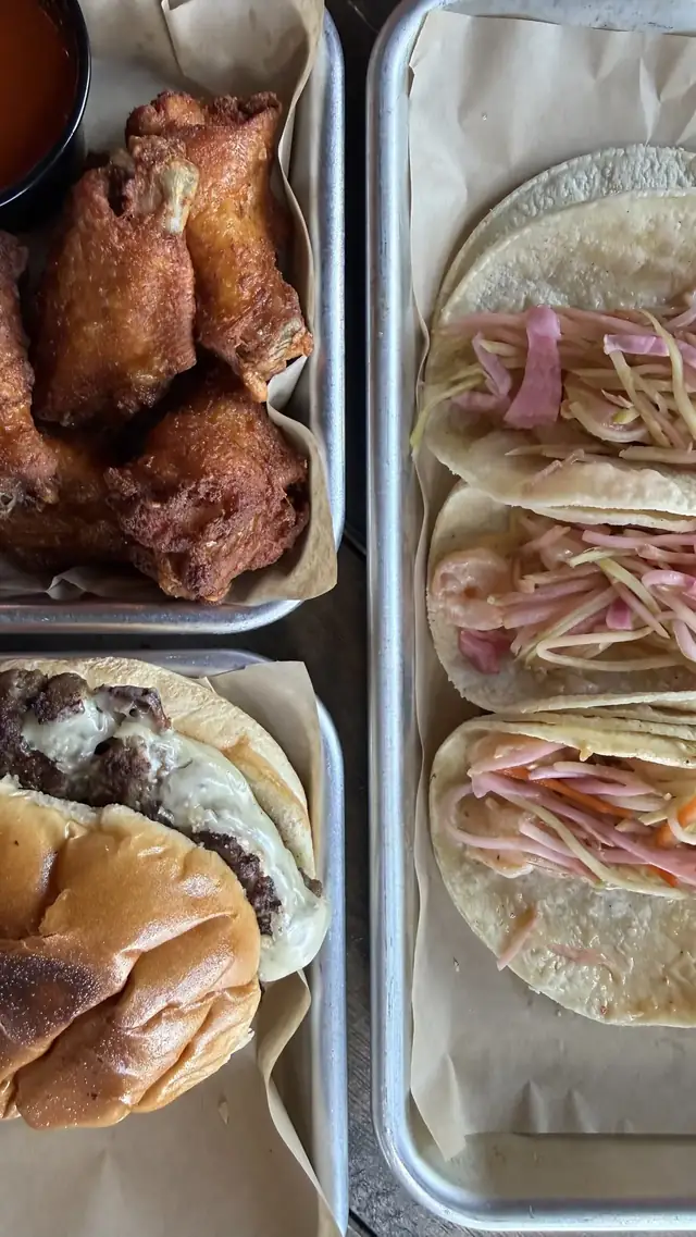 Burgers from the Wood Shed Grill