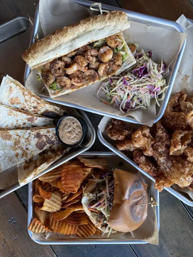 A Wood Shed Grill spread