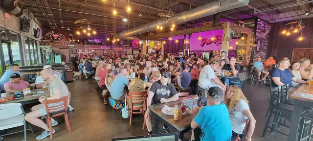 A full house at Pee-Pa's Garage